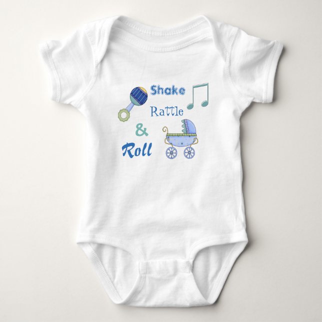 Shake Rattle and Roll Baby Boy's Bodysuit Strampler (Vorderseite)