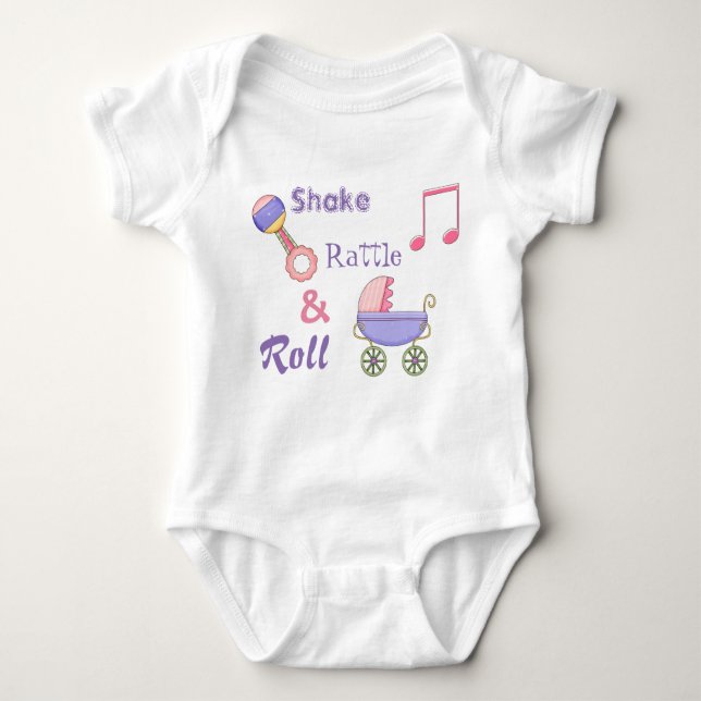 Shake Rattle und Roll Baby Girl's Bodysuit Baby Strampler (Vorderseite)