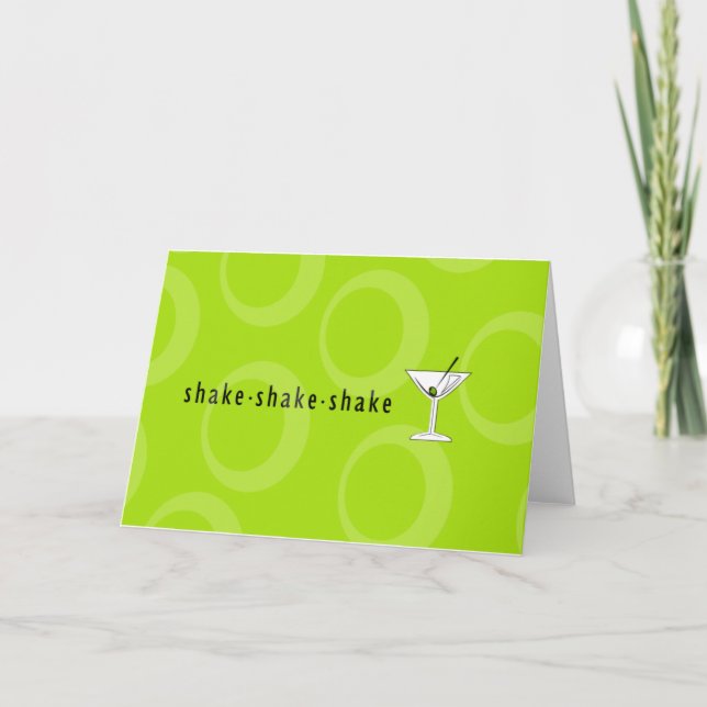 "Shake Shake Shake" Martini-Grußkarte Karte (Vorderseite)