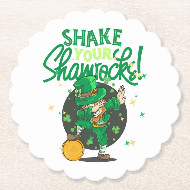Shake your shamrock, St Patricks day, Slainte Untersetzer (Vorderseite)