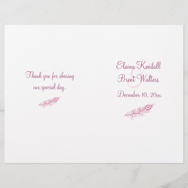 Shake your Tail Feathers Hochzeitsprogramm (Vorderseite)