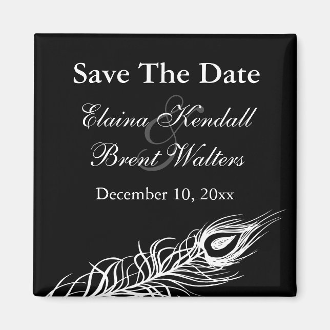 Shake your Tail Feathers Save the Date (schwarz) Magnet (Vorne)