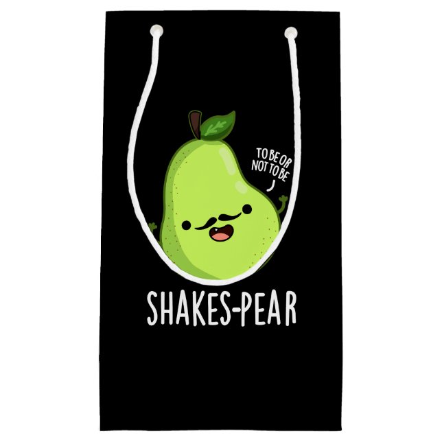 Shakes-Birne Funny Pear Fruit Pun Dark BG Kleine Geschenktüte (Vorderseite)