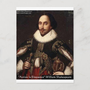 Shakespeare Action Eloquence Quote Geschenke & T-S Postkarte