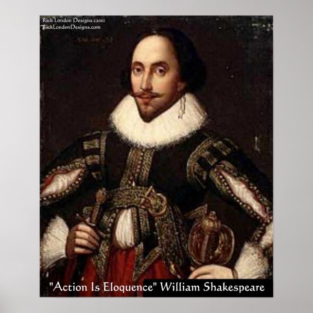 Shakespeare Action Eloquence Quote Poster (Vorne)