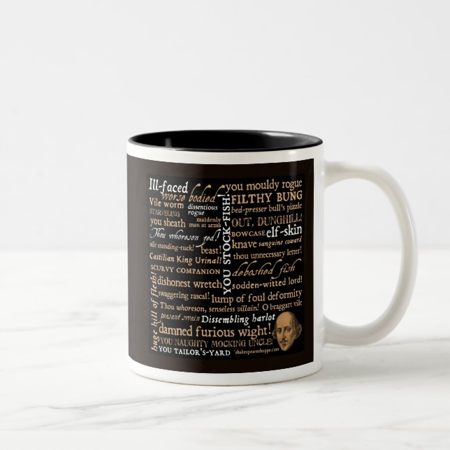 Shakespeare beleidigt Sammlung Zweifarbige Tasse (Rechts)