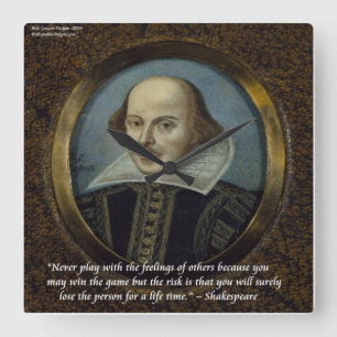 Shakespeare & Berühmte Gefühle Zitat Wanduhr