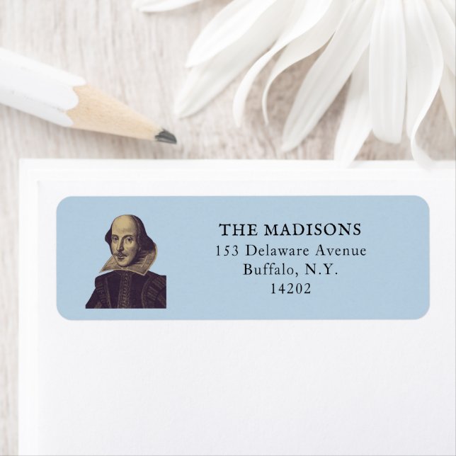 Shakespeare Bookish Elegante Blue Rücksendeadresse (Insitu)