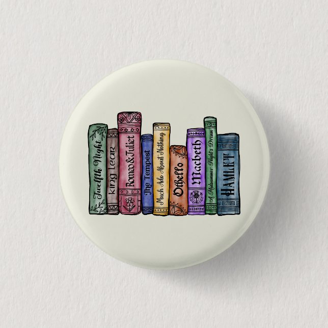 Shakespeare Books No.1 Button (Vorderseite)
