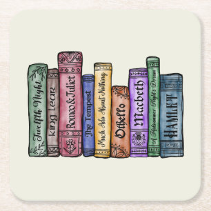 Shakespeare Books No.1 Rechteckiger Pappuntersetzer