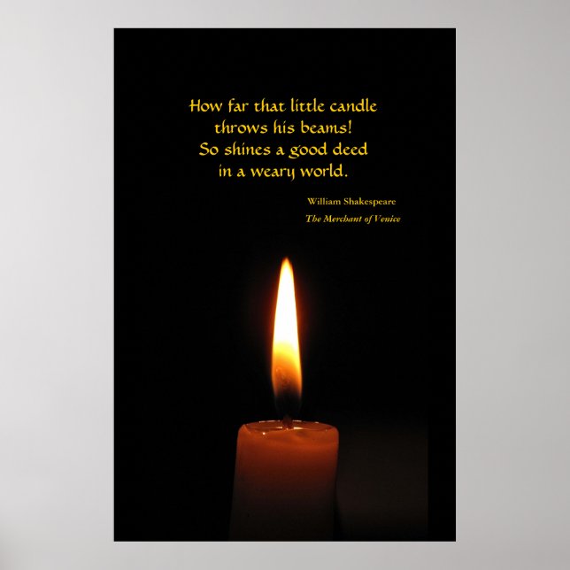 Shakespeare Candle Flame Quotation Poster (Vorne)