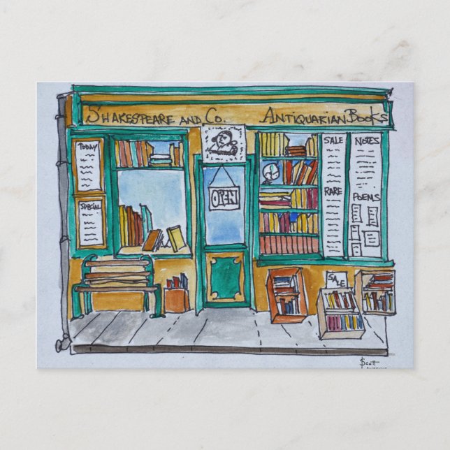Shakespeare & Co. Buchhandlung | Seine, Paris Postkarte (Vorderseite)