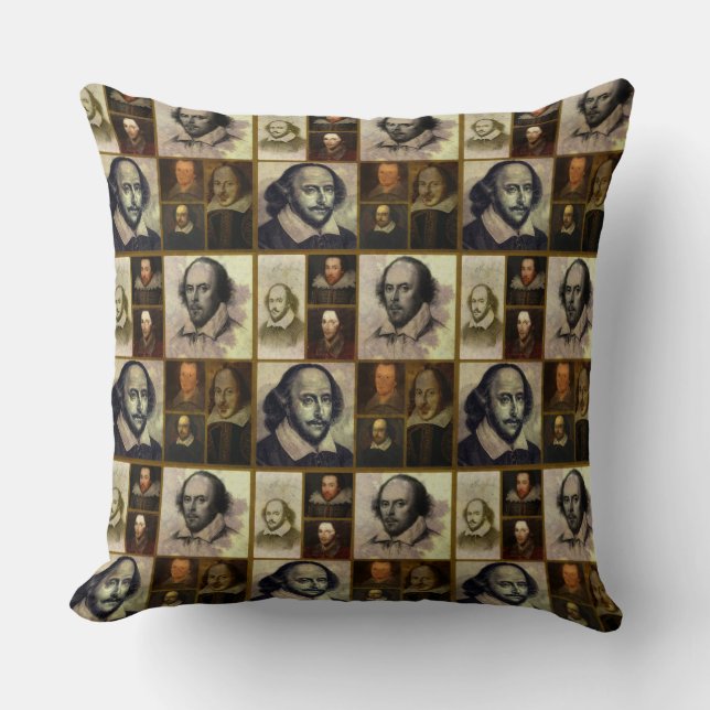 Shakespeare Collage Throw Kissen (Vorderseite)