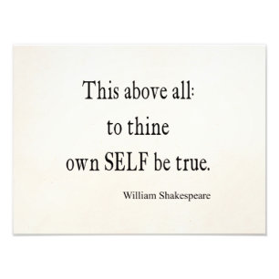 Shakespeare, den Zitat zu Thine Selbst besitzen, Fotodruck