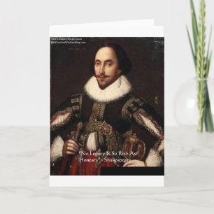 Shakespeare "Ehrlichkeit Erbe" Zitate Geschenke & Karte