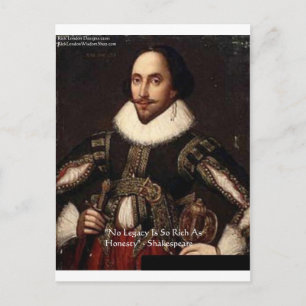Shakespeare "Ehrlichkeit Erbe" Zitate Geschenke & Postkarte