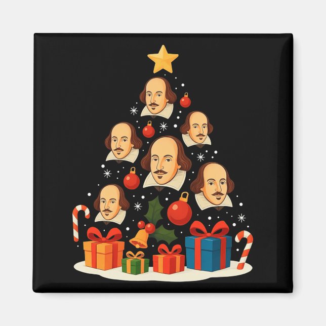 Shakespeare English Literature Christmas Tree Xmas Magnet (Vorne)
