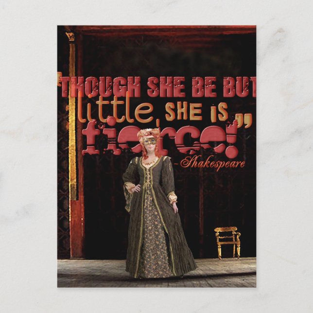Shakespeare Fierce Zitat Postkarte (Vorderseite)
