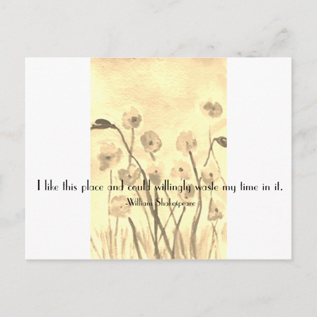 Shakespeare Fun Zitat Postkarte (Vorderseite)
