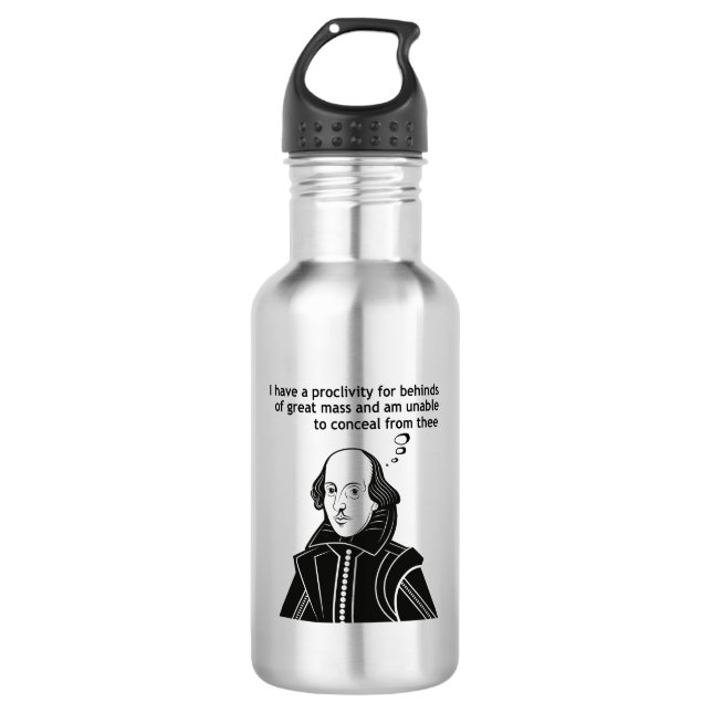 Shakespeare Funny Zitat Edelstahlflasche (Vorderseite)