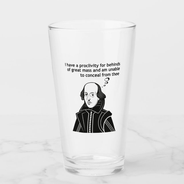 Shakespeare Funny Zitat Glas (Vorderseite)