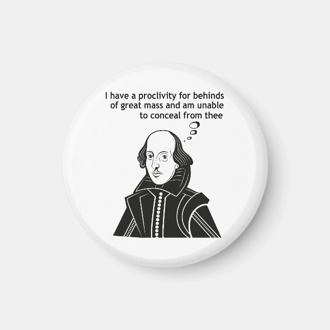 Shakespeare Funny Zitat Magnet (Vorne)