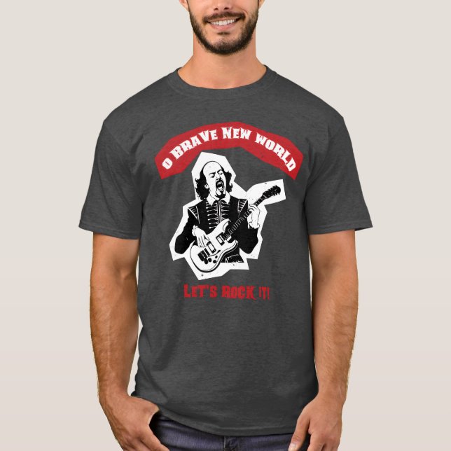 Shakespeare Guitar Rock Quote retro T-Shirt (Vorderseite)