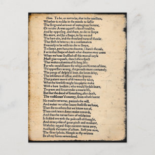 Shakespeare Hamlet Monolog Postkarte