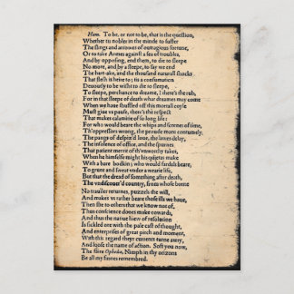 Shakespeare Hamlet Soliloquy Postcard Postkarte