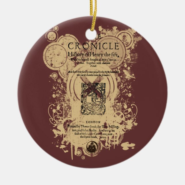 Shakespeare Henry V Quarto-vorderes Stück Keramik Ornament (Vorne)