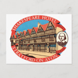 Shakespeare Hotel, Stratford, Avon Luggage Label Postkarte