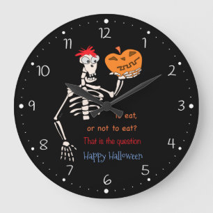 Shakespeare in Halloween Large Clock Große Wanduhr