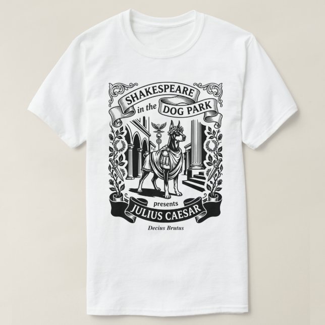 Shakespeare in the Dog Park - Brutus - Doberman T-Shirt (Design vorne)