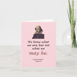 Shakespeare Inspiration Pink Bookish Abschluss Karte