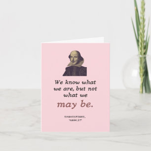 Shakespeare Inspiration Pink Bookish Abschluss Karte