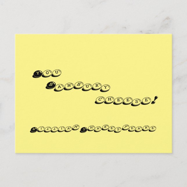 Shakespeare Insult Postcard Postkarte (Vorderseite)