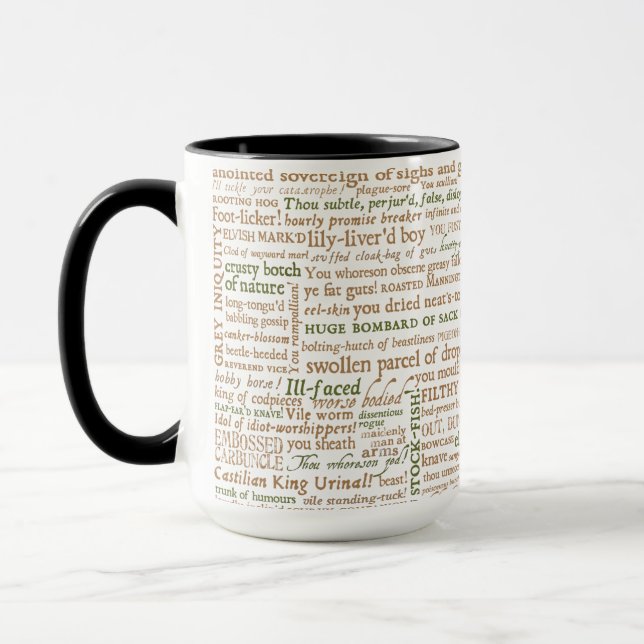 Shakespeare Insults Collection Tasse (Links)