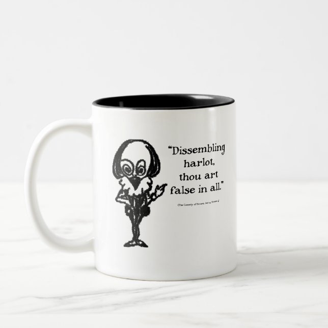 Shakespeare Insults Comedy of Errors Zweifarbige Tasse (Links)