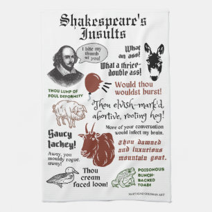 Shakespeare Insults Funny Bookish Theater Fan Geschirrtuch