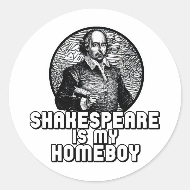 Shakespeare ist mein Hausbock Runder Aufkleber (Vorderseite)