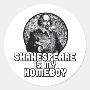 Shakespeare ist mein Kumpel Runder Aufkleber