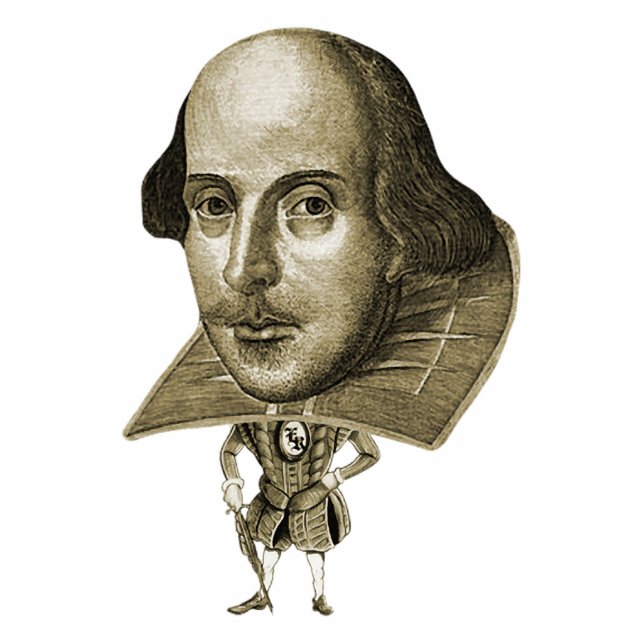 Shakespeare-Karikatur Fotoskulptur Magnet (Vorne)