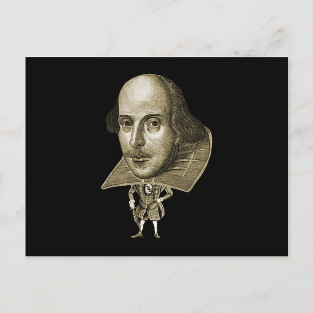 Shakespeare Karikatur Postkarte (Vorderseite)