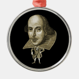 Shakespeare-Karikatur Silbernes Ornament