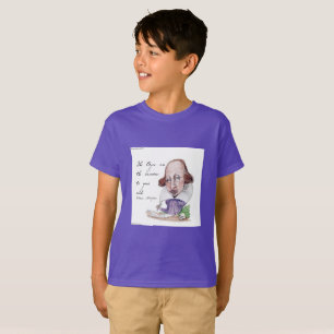 Shakespeare Karikatur & Tempest Quote Boys T-Shirt