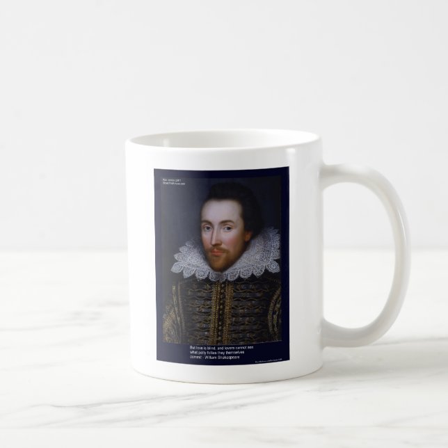 Shakespeare Liebe/Blindes Zitat auf Geschenkkarten Kaffeetasse (Rechts)