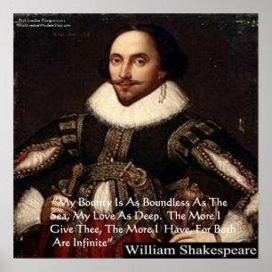 Shakespeare "Liebe Unendlich" Liebeszitat Poster