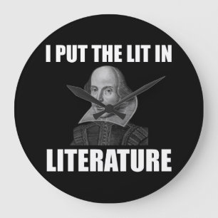Shakespeare Literatur Fan Funny Funny Große Wanduhr