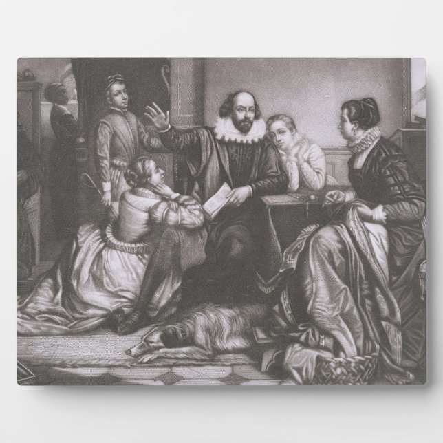 Shakespeare mit seiner Familie in Stratford, Recit Fotoplatte (Vorderseite)