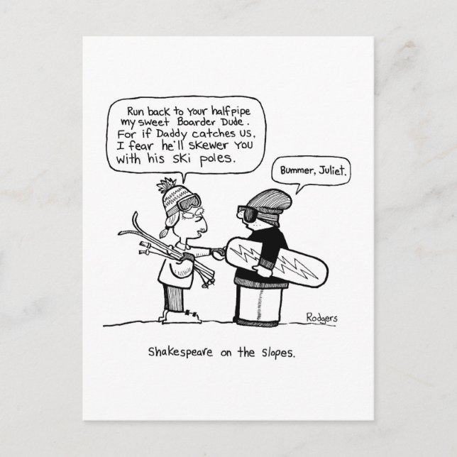 Shakespeare on the Slopes Postkarte (Vorderseite)